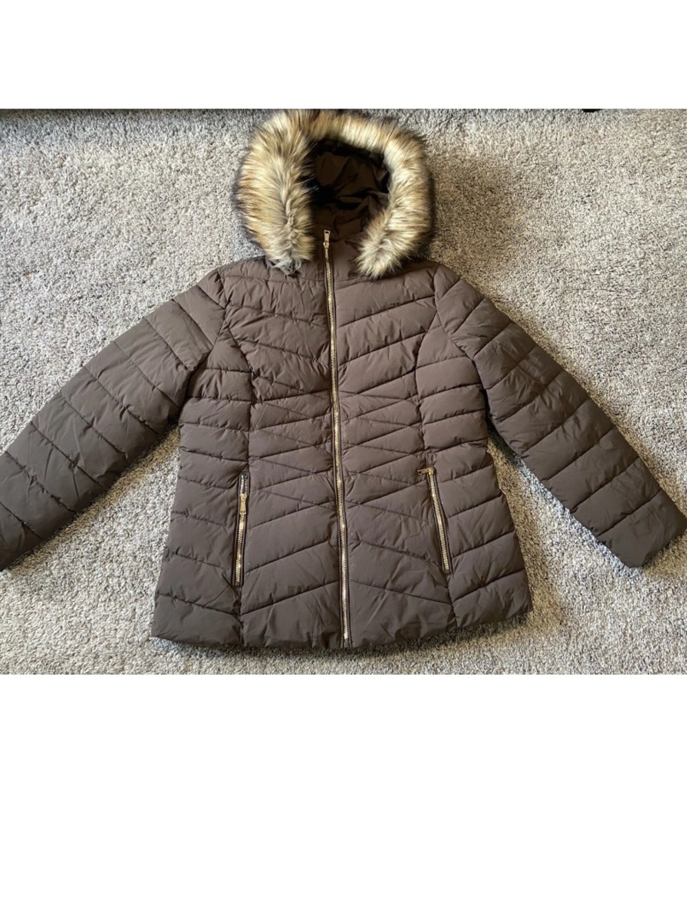Laundry Shelli Segal puffer jacket coat women XL brown
